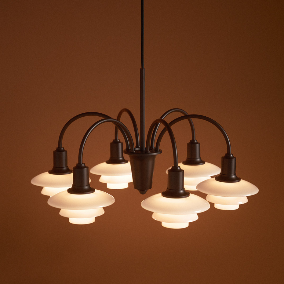 PH 1/1 Ljuskrona 6 Centenary Edition Aged Brass/Dusty Terracotta