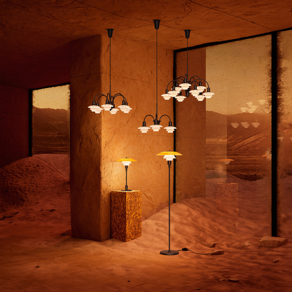 PH 1/1 Ljuskrona 6 Centenary Edition Aged Brass/Dusty Terracotta