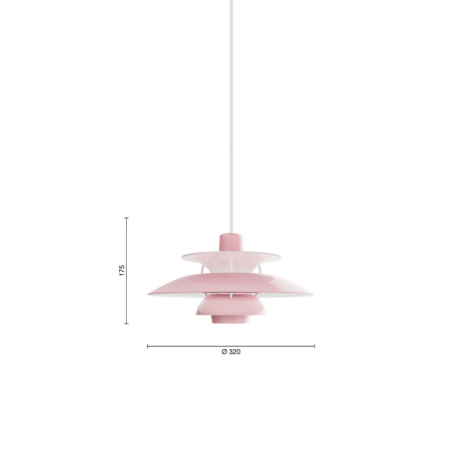 PH 5 Ø320 Pendel Opal Pale Rose
