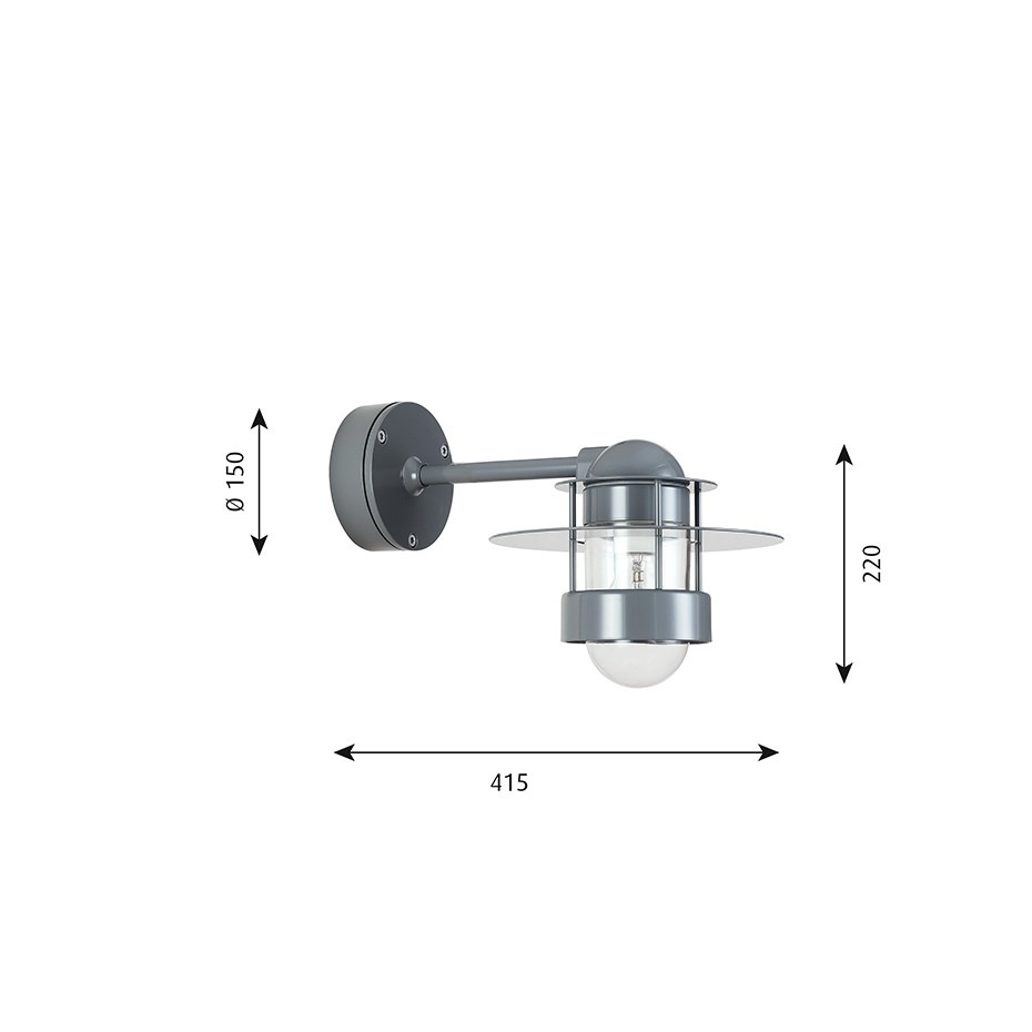 Albertslund Vägglampa Short Grey