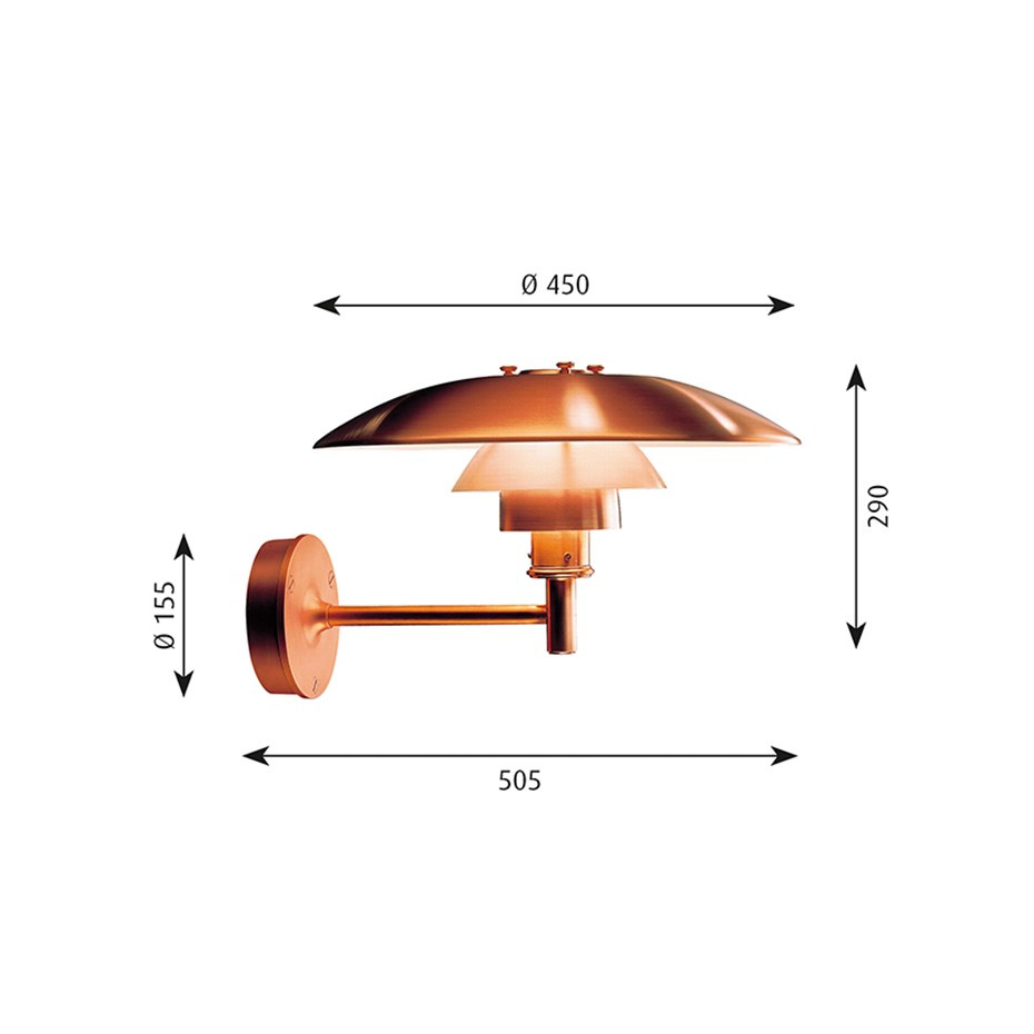 PH Vägglampa Copper