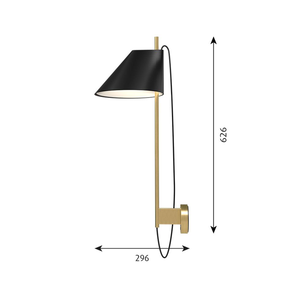 Yuh Vägglampa Brass/Black