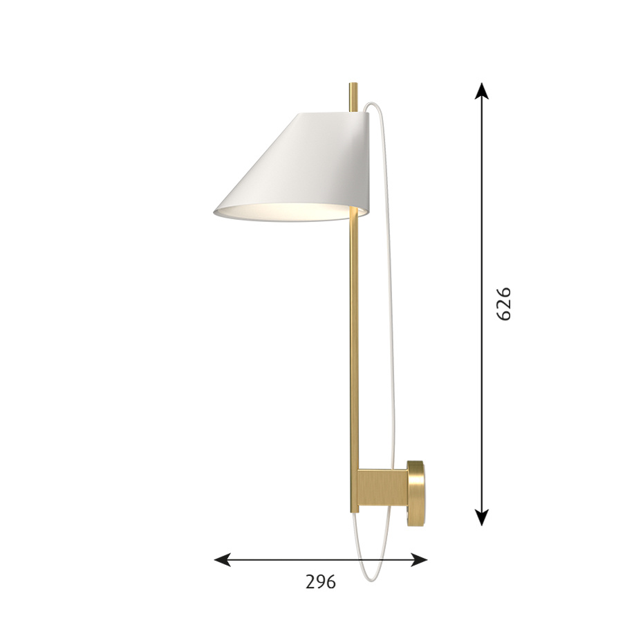 Yuh Vägglampa Brass/White