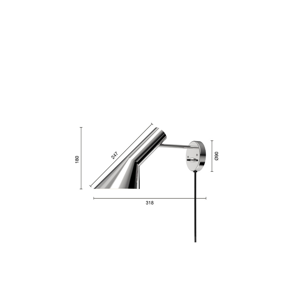 AJ Vägglampa Polished Stainless Steel