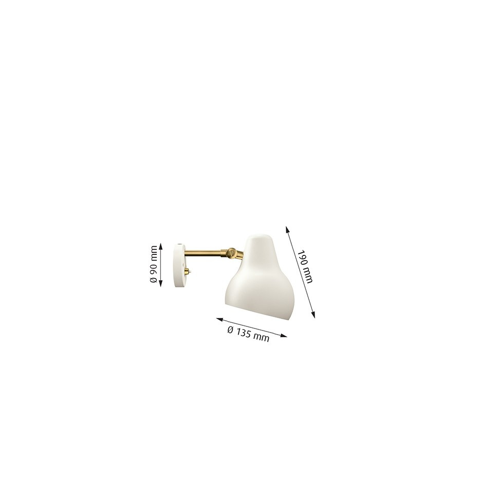 VL38 Vägglampa Brass/White