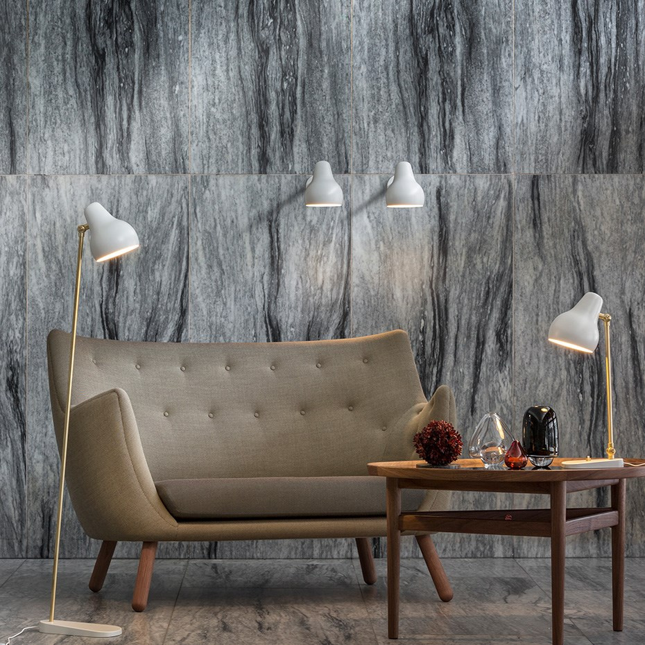 VL38 Vägglampa Brass/White