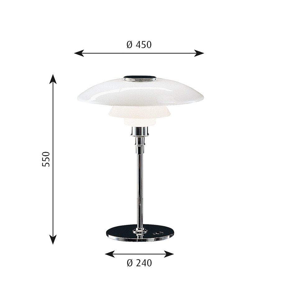 PH 4½-3½ Bordslampa Opal Glass