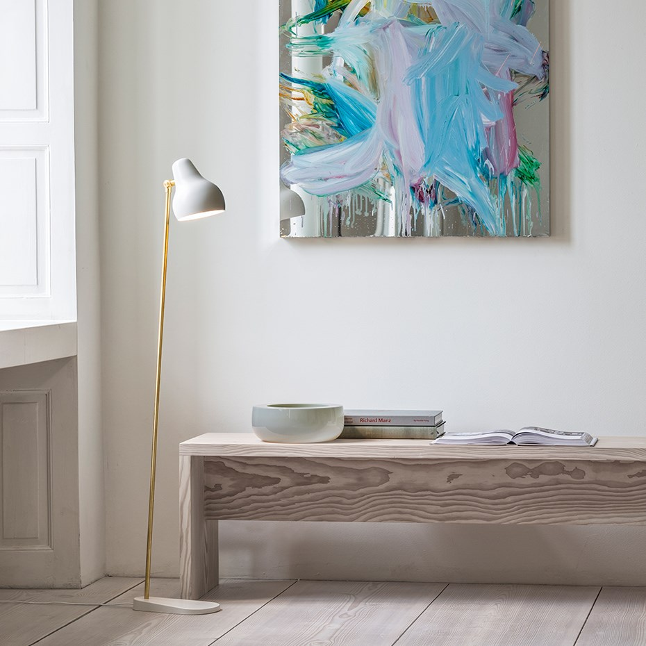 VL38 Golvlampa Brass/White