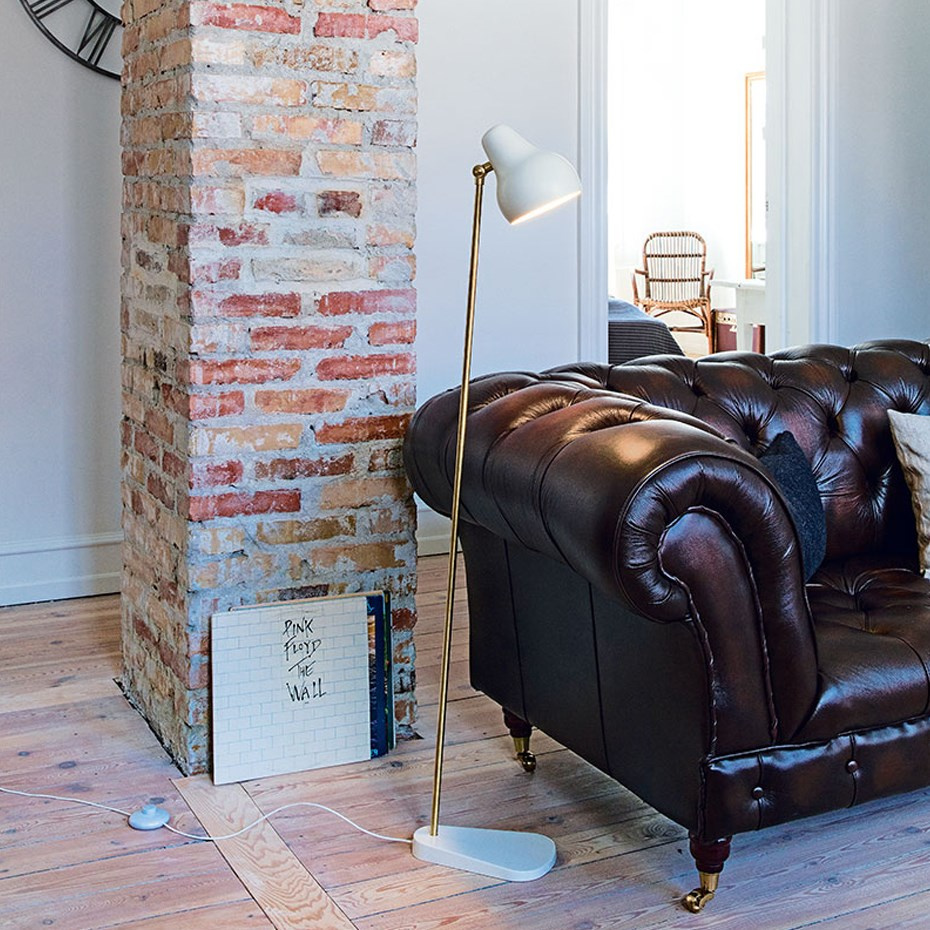 VL38 Golvlampa Brass/White