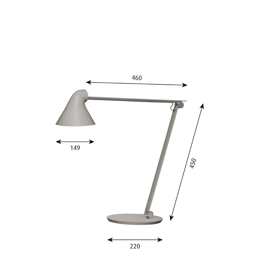NJP Bordslampa Light Grey