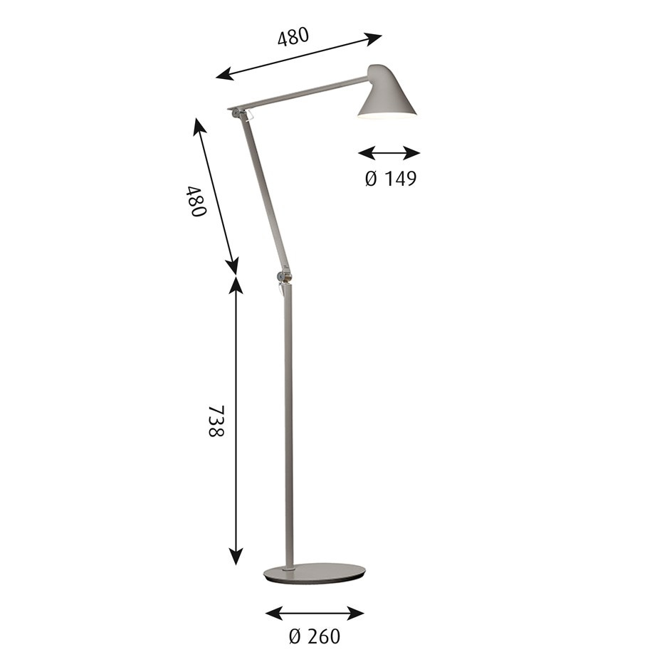 NJP Golvlampa Light Grey
