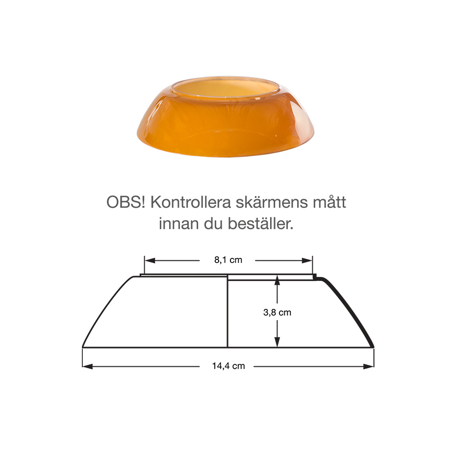 PH 3/2 Mellanskärm Bärnstensfärgat Glas