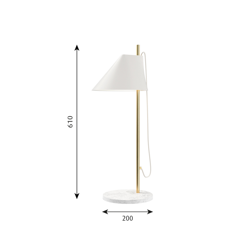 Yuh Bordslampa Brass/White