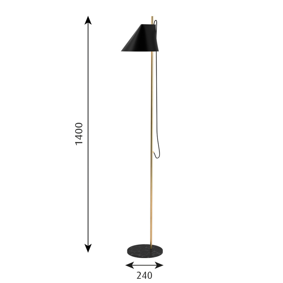 Yuh Golvlampa Brass/Black