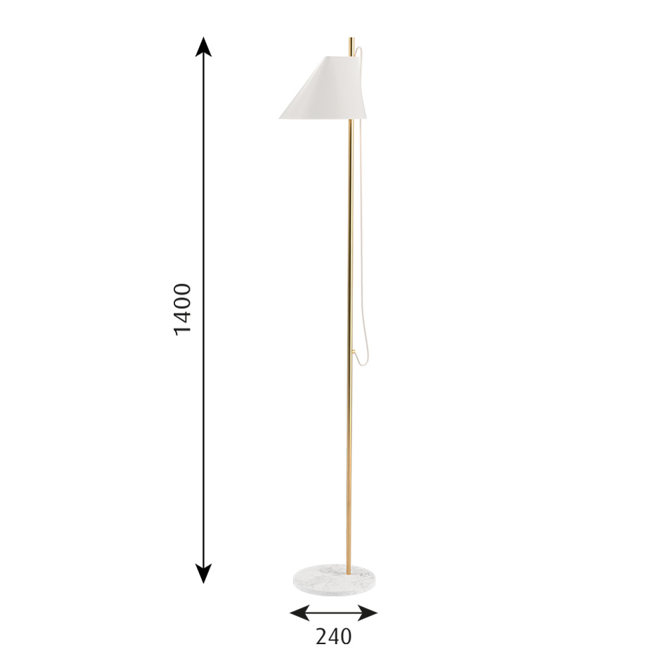 Yuh Golvlampa Brass/White