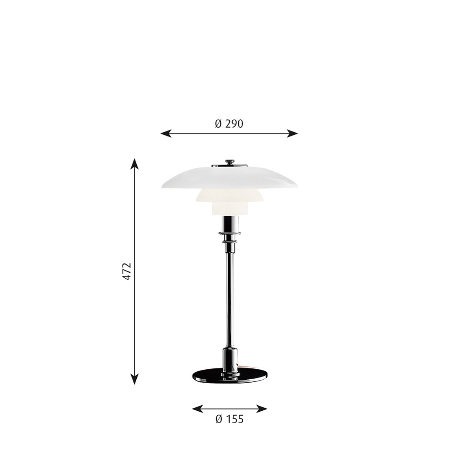 PH 3/2 Bordslampa Chrome