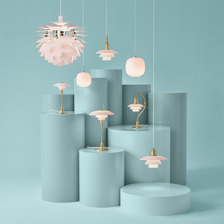 PH 2/2 The Question Mark Bordslampa Pale Rose/Brass