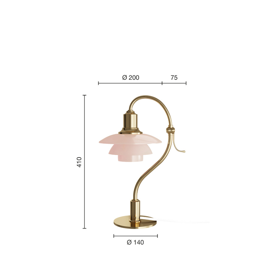 PH 2/2 The Question Mark Bordslampa Pale Rose/Brass