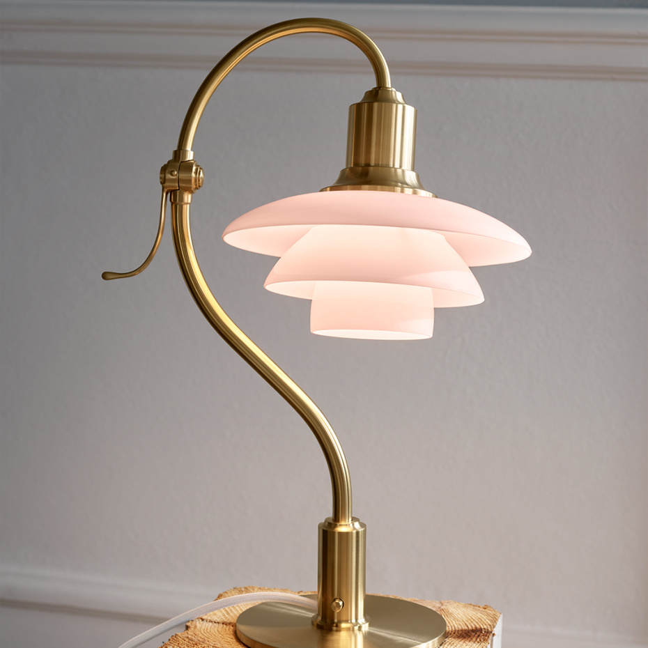PH 2/2 The Question Mark Bordslampa Pale Rose/Brass