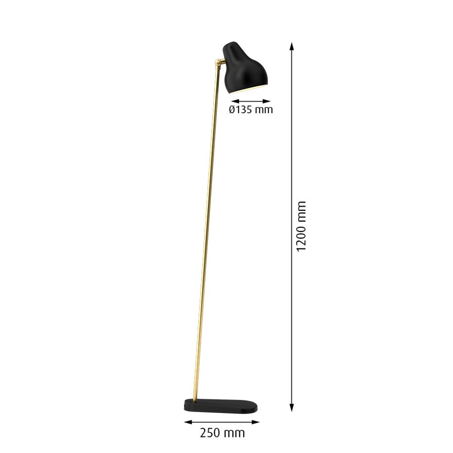 VL38 Golvlampa Brass/Black