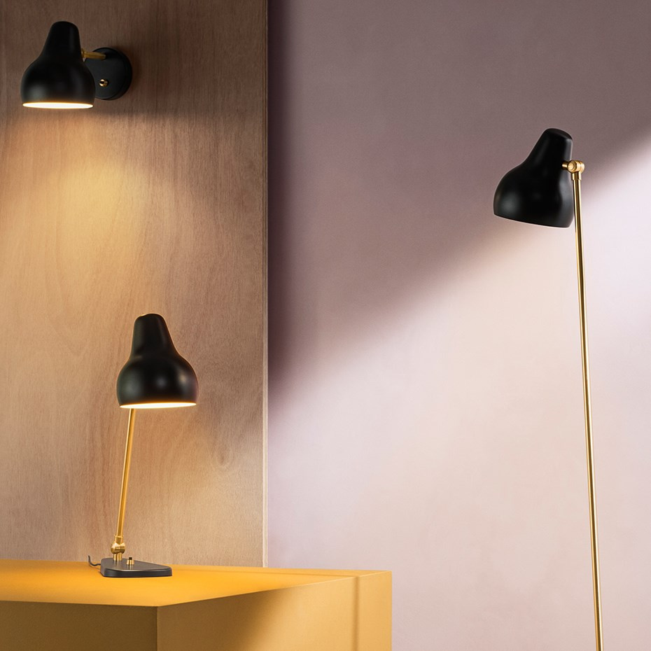 VL38 Golvlampa Brass/Black