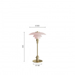 PH 2/1 Bordslampa Pale Rose/Brass PH 2/1 Bordslampa Pale Rose/Brass