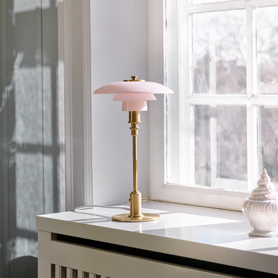 PH 2/1 Bordslampa Pale Rose/Brass