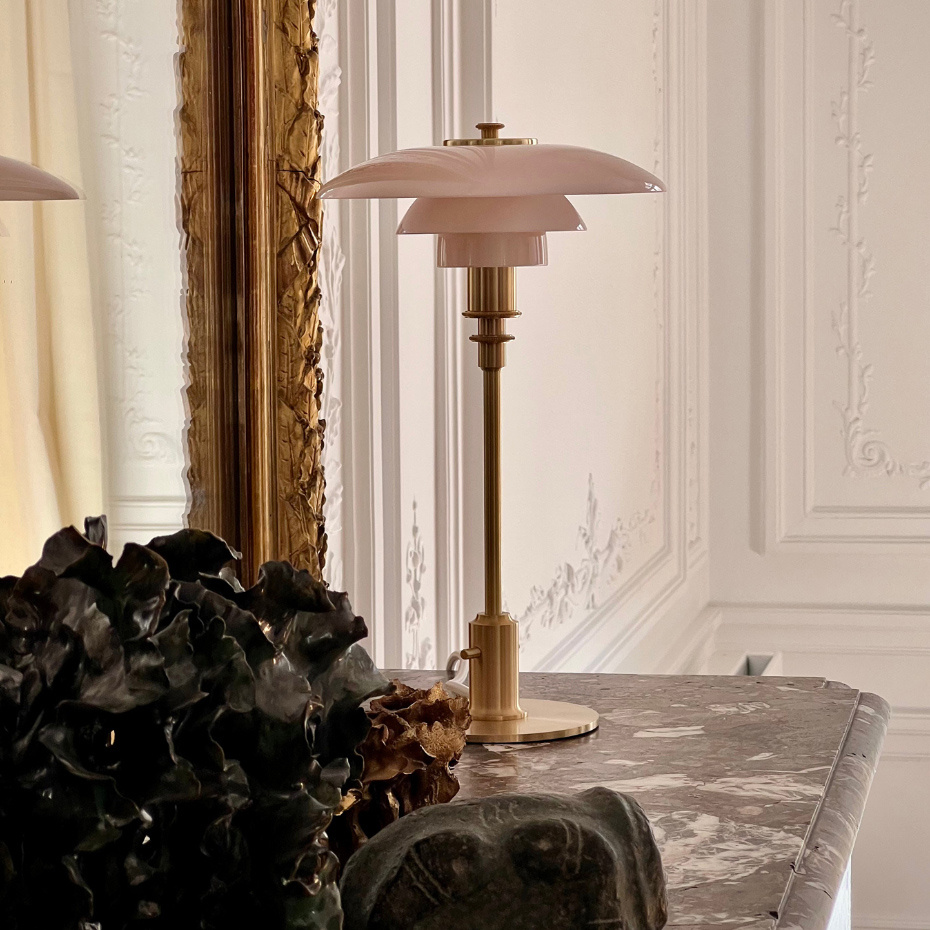 PH 2/1 Bordslampa Pale Rose/Brass