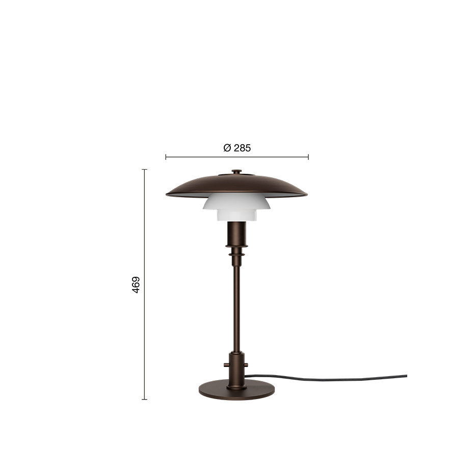 PH 3/2 Bordslampa Aged Brass/Opal Glass
