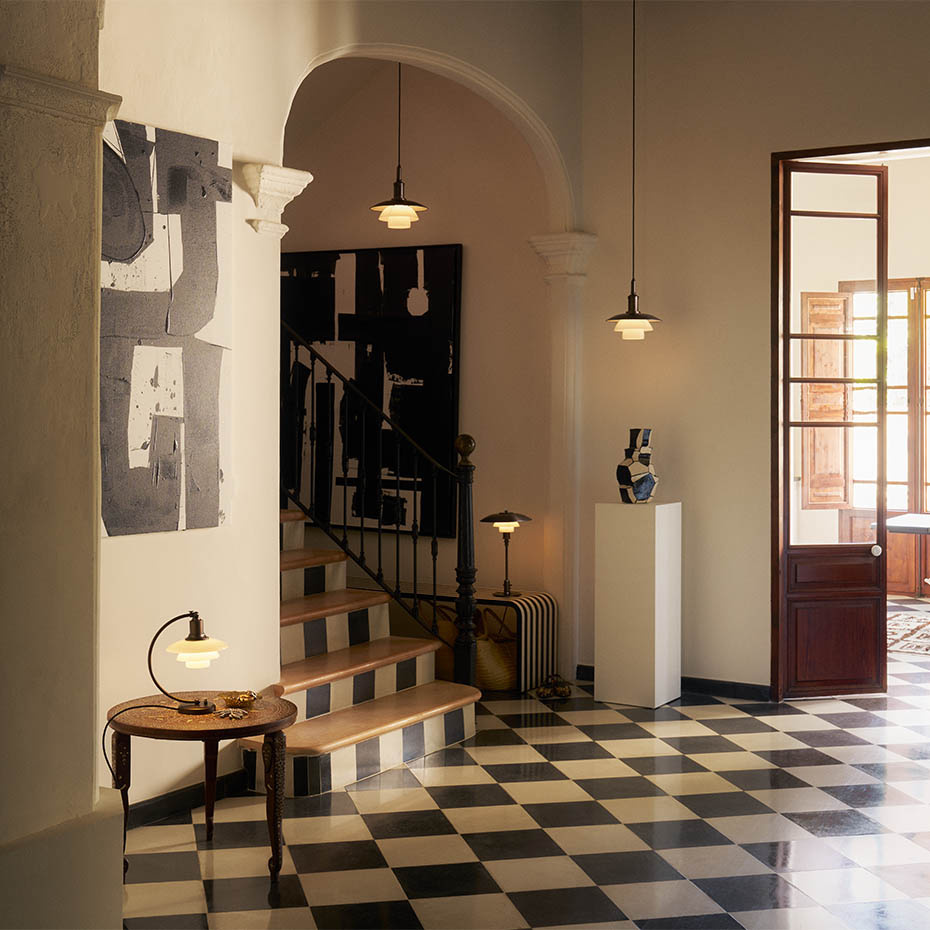 PH 3/2 Bordslampa Aged Brass/Opal Glass