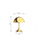 Panthella Ø250 Bordslampa Metalized Brass Panthella Ø250 Bordslampa Metalized Brass