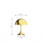 Panthella 250 Bordslampa Metalized Brass