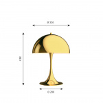 Panthella 320 Bordslampa Metalized Brass