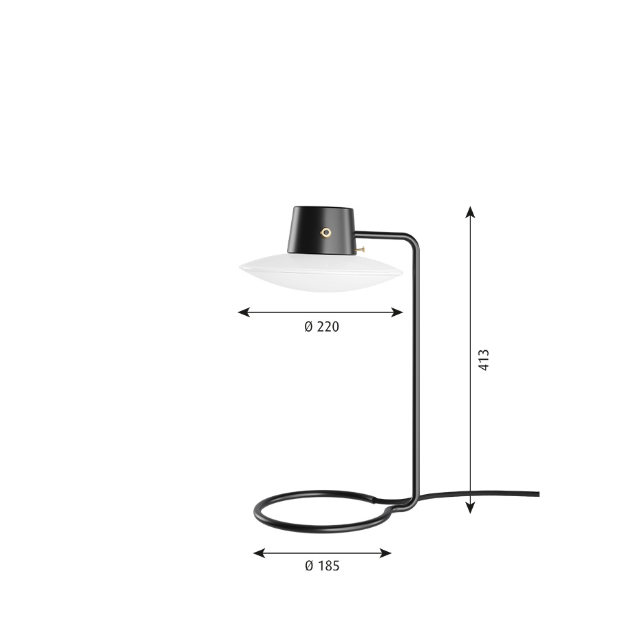 AJ Oxford 410 Bordslampa Black/Opal Glass