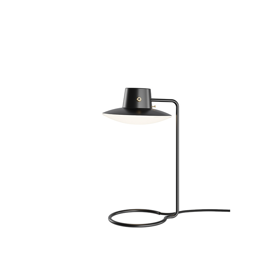 AJ Oxford 410 Bordslampa Black/Opal Glass Med Överskärm