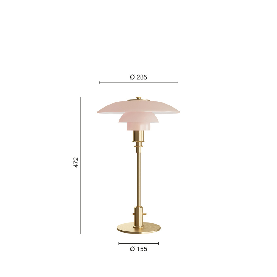 PH 3/2 Bordslampa Pale Rose/Brass
