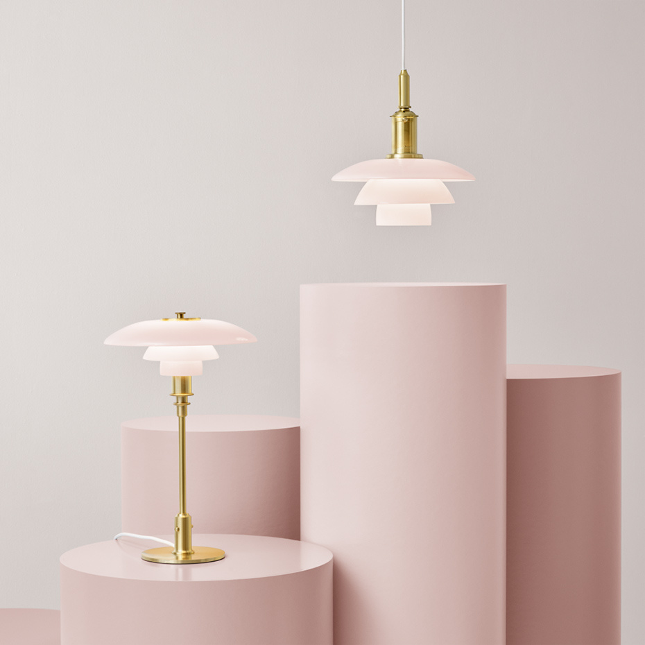 PH 3/2 Bordslampa Pale Rose/Brass