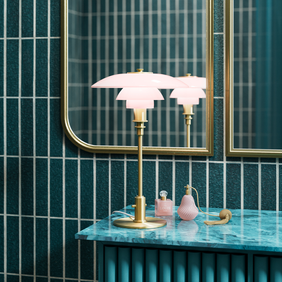 PH 3/2 Bordslampa Pale Rose/Brass