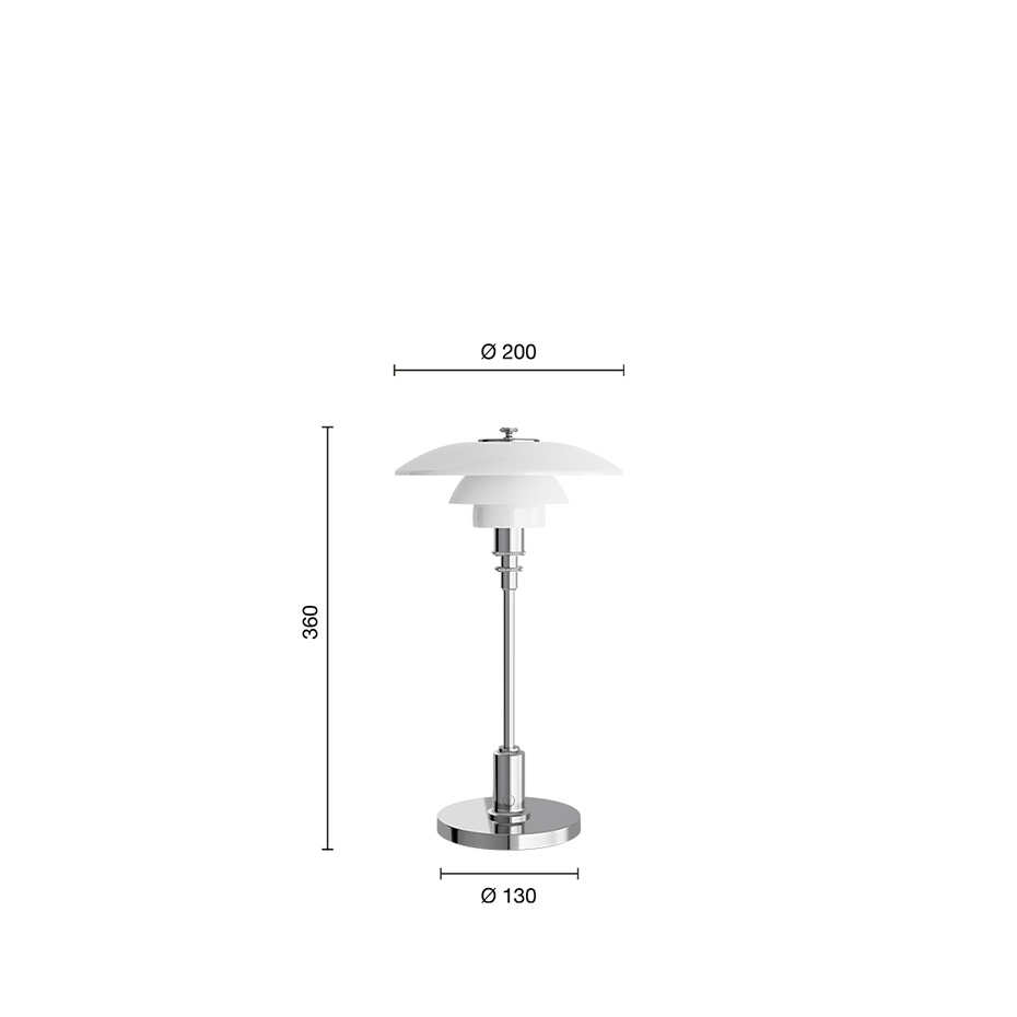 PH 2/1 Portable Bordslampa High Lustre Chrome Plated