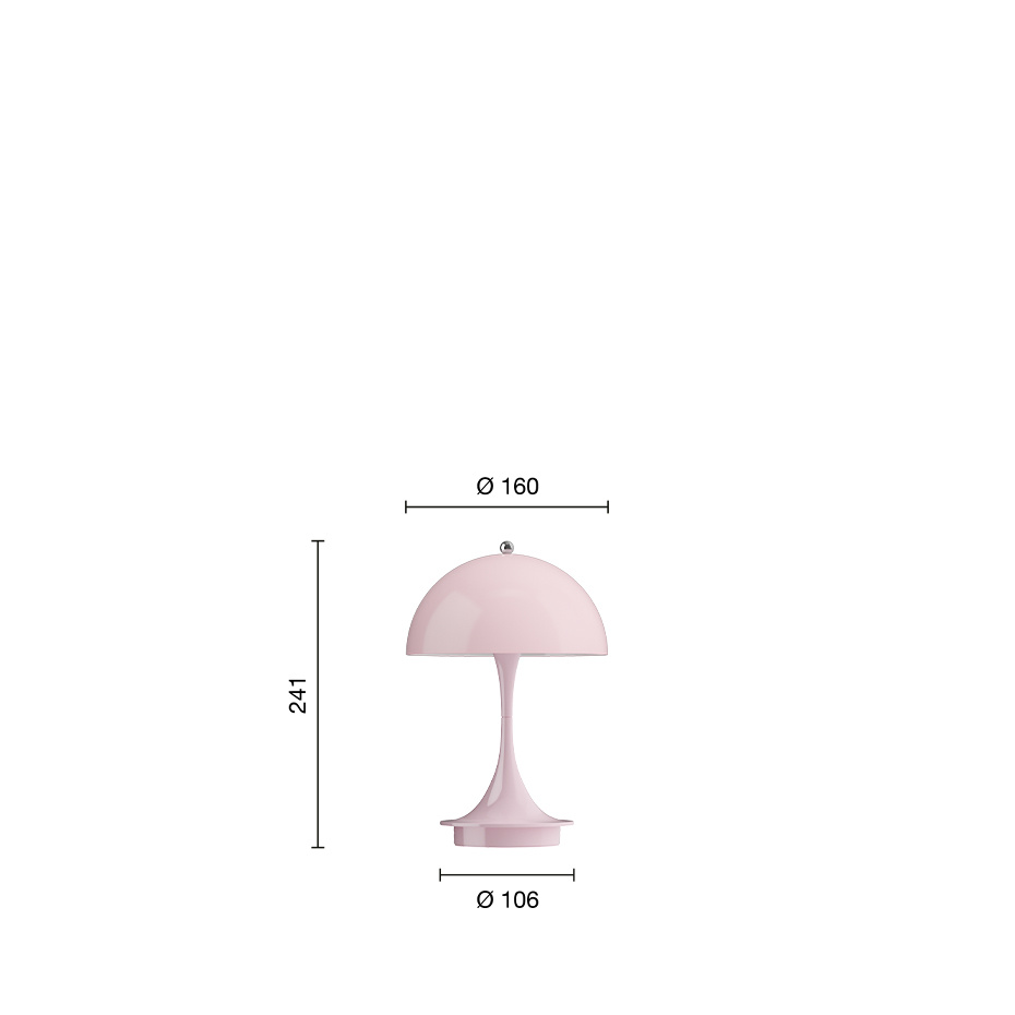 Panthella Ø160 Portable Bordslampa Opal Pale Rose V3