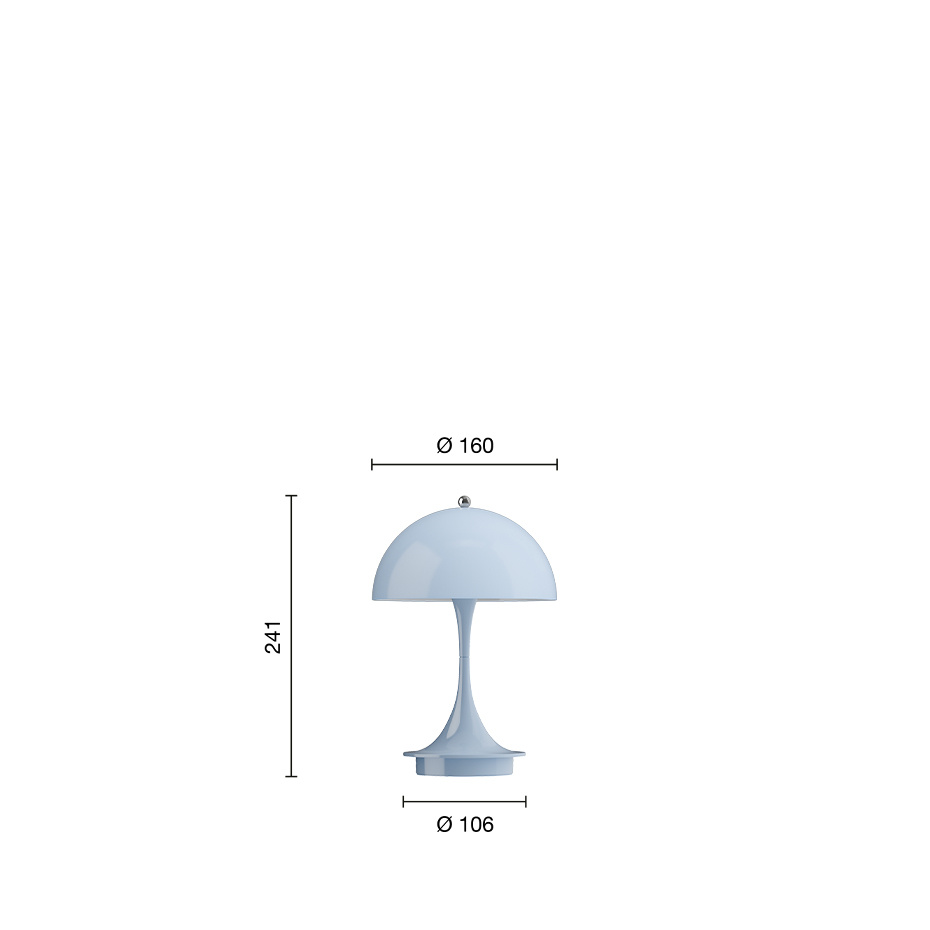 Panthella Ø160 Portable Bordslampa Opal Pale Blue V3