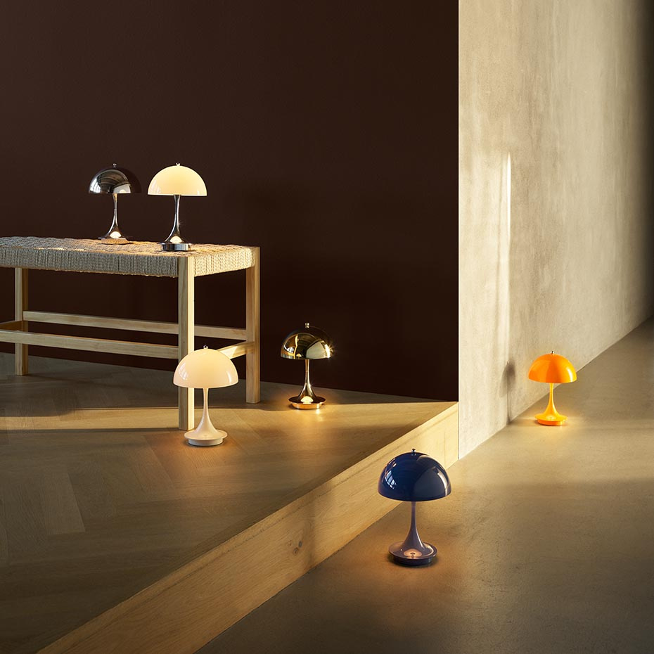 Panthella Ø160 Portable Bordslampa Opal Pale Blue V3