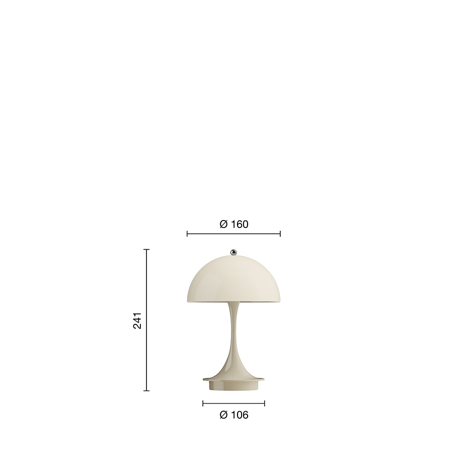 Panthella Ø160 Portable Bordslampa Opal Beige V3