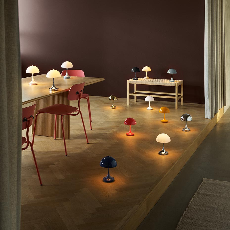 Panthella Ø160 Portable Bordslampa Opal Beige V3