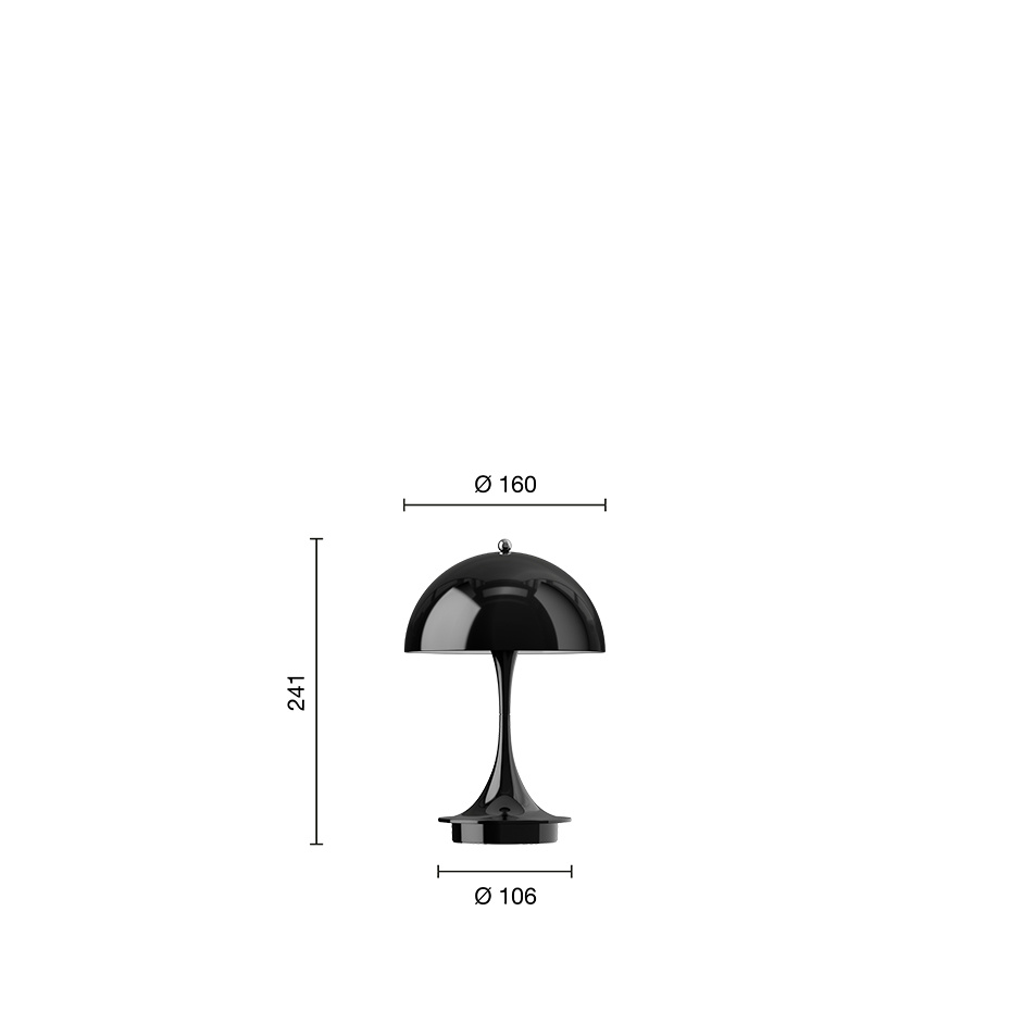 Panthella Ø160 Portable Bordslampa Opaque Black V3