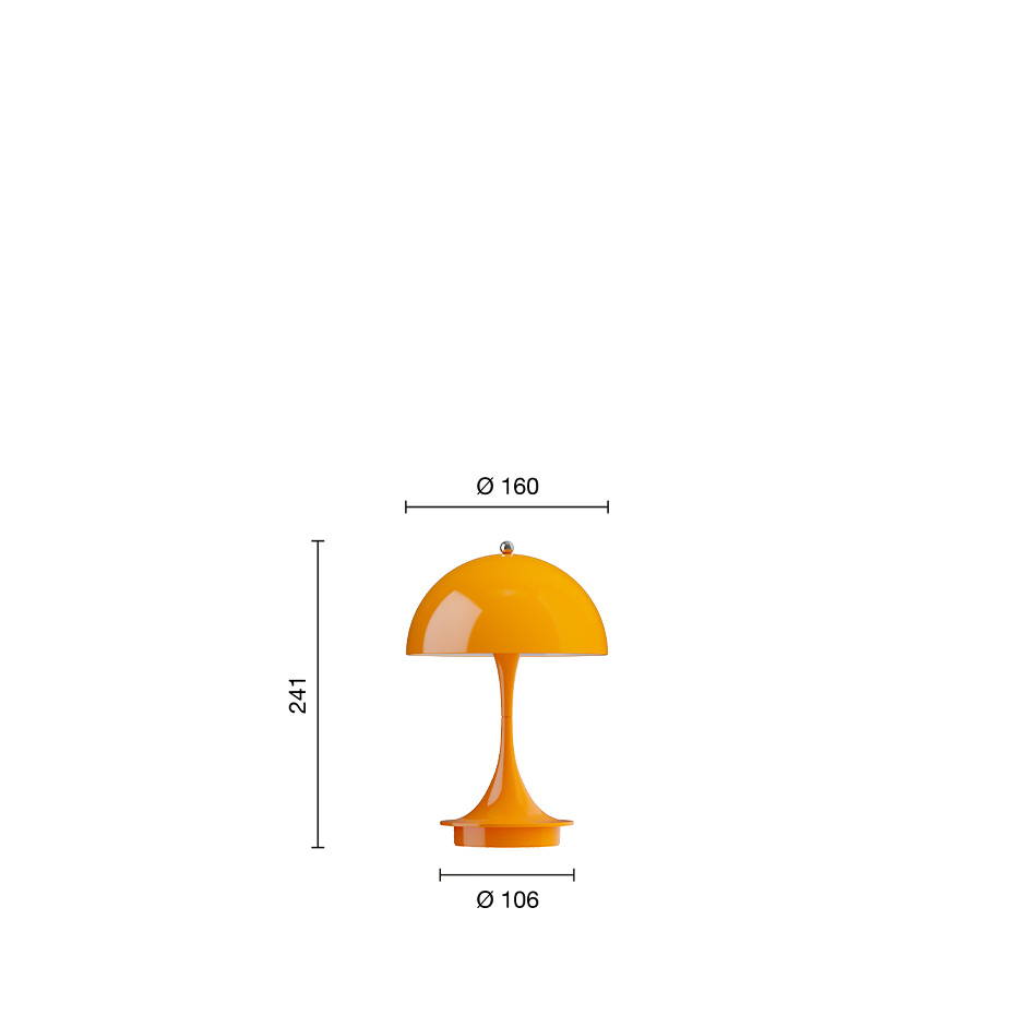 Panthella Ø160 Portable Bordslampa Opaque Orange V3