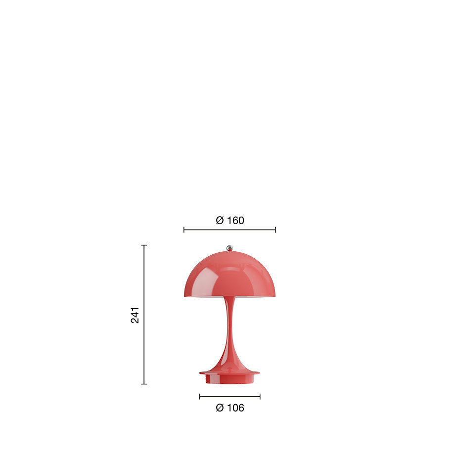 Panthella Ø160 Portable Bordslampa Opaque Coral V3