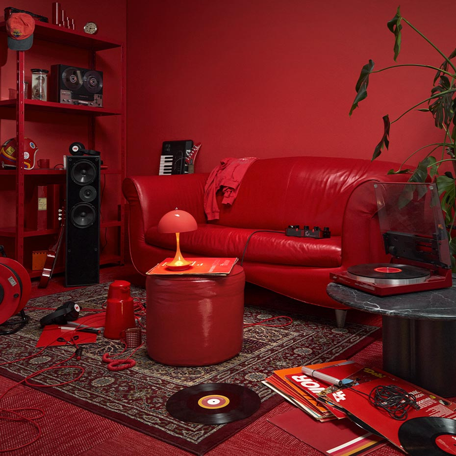 Panthella Ø160 Portable Bordslampa Opaque Coral V3