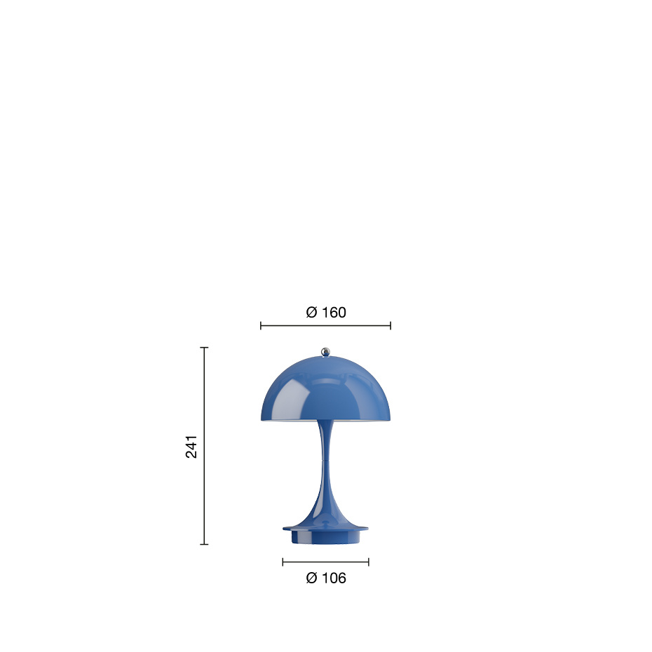 Panthella Ø160 Portable Bordslampa Opaque Indigo Blue V3