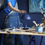 Panthella Ø160 Portable Bordslampa Opaque Indigo Blue V3 Panthella Ø160 Portable Bordslampa Opaque Indigo Blue V3